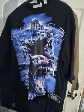 Mishka Black Graphic Short Sleeve Tee - Blue Monster Print